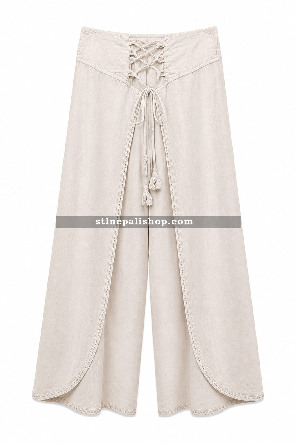 Lace-Up Wide Leg Pants