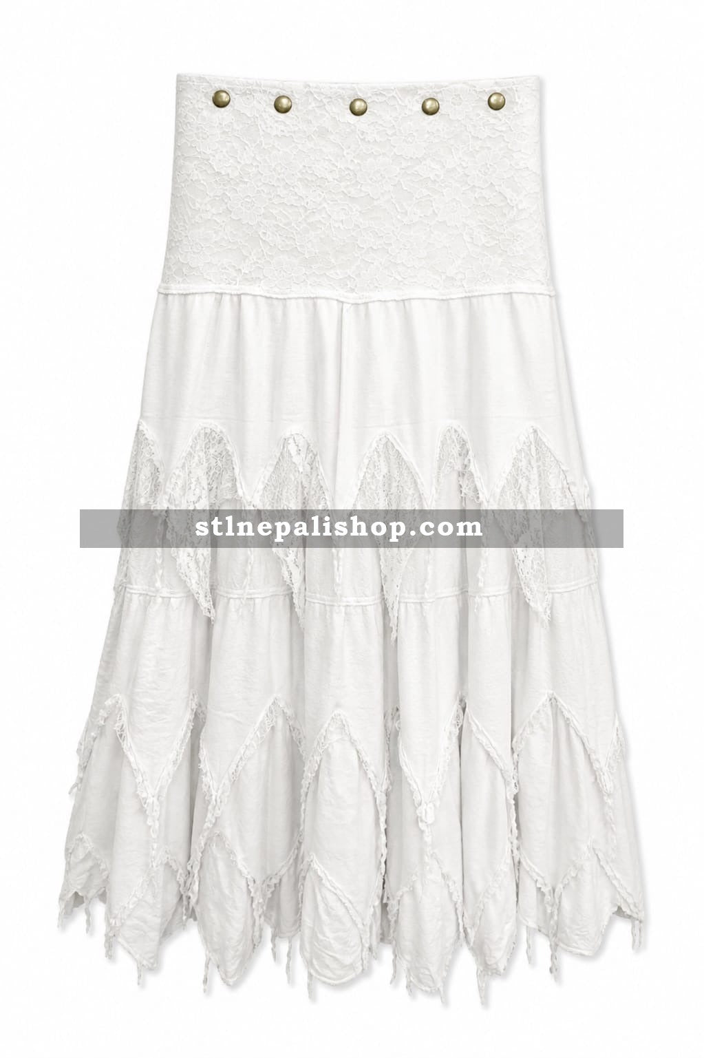 White Tiered Maxi Skirt