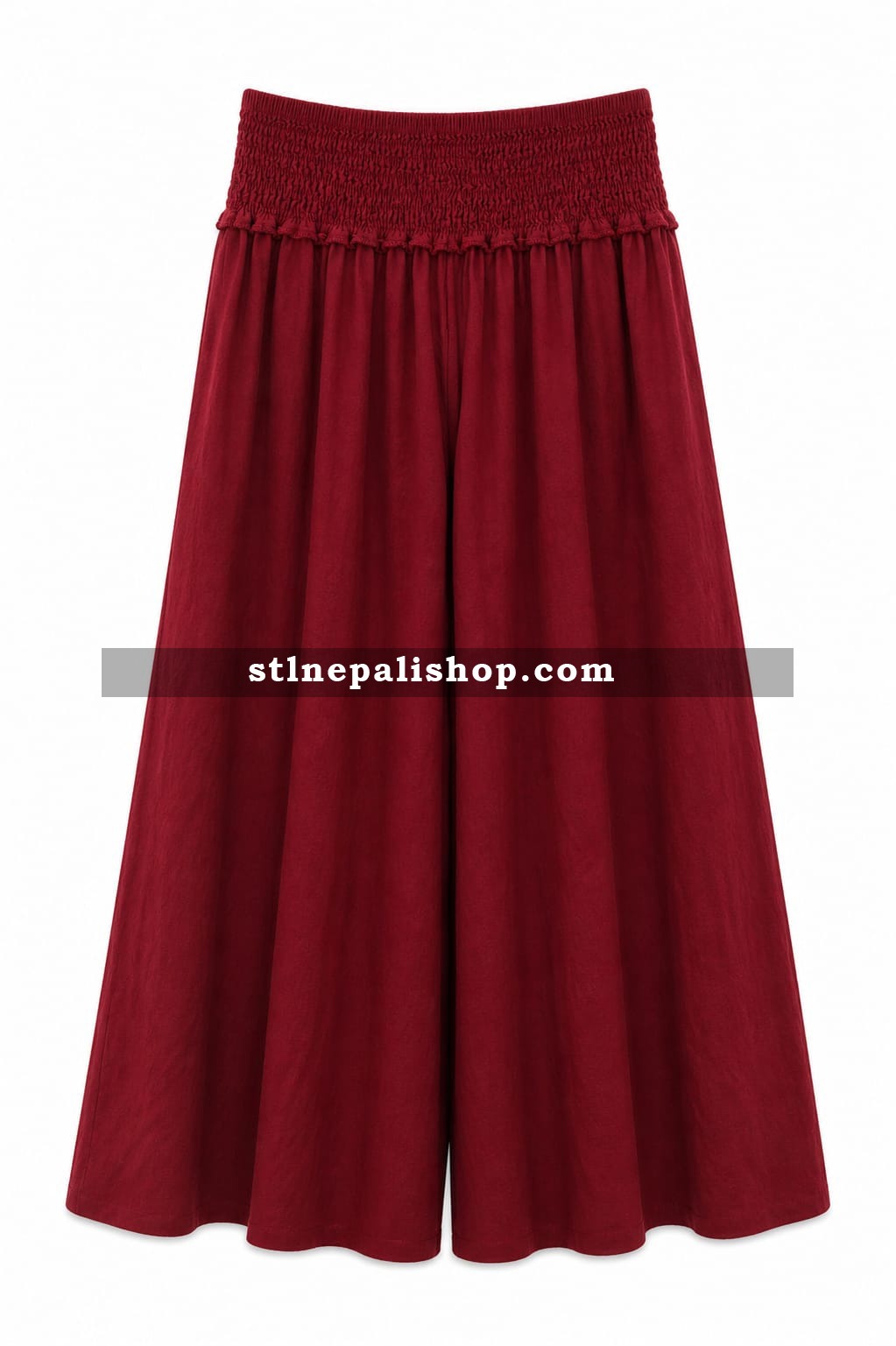 Deep Red Flared Skirt