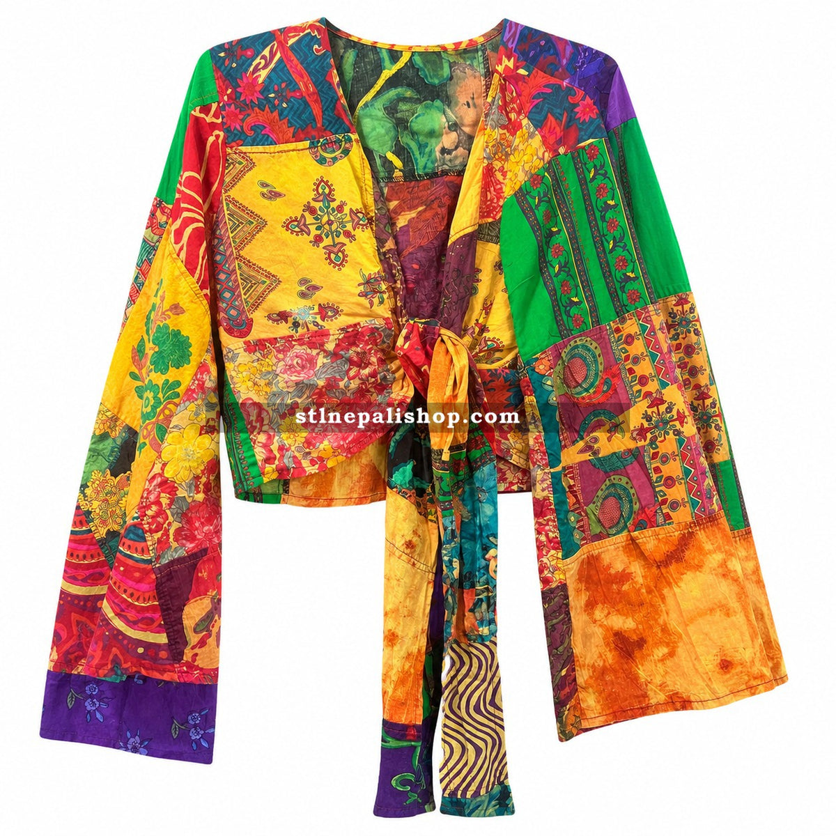 Indian Printed Cotton Patch Knot Top