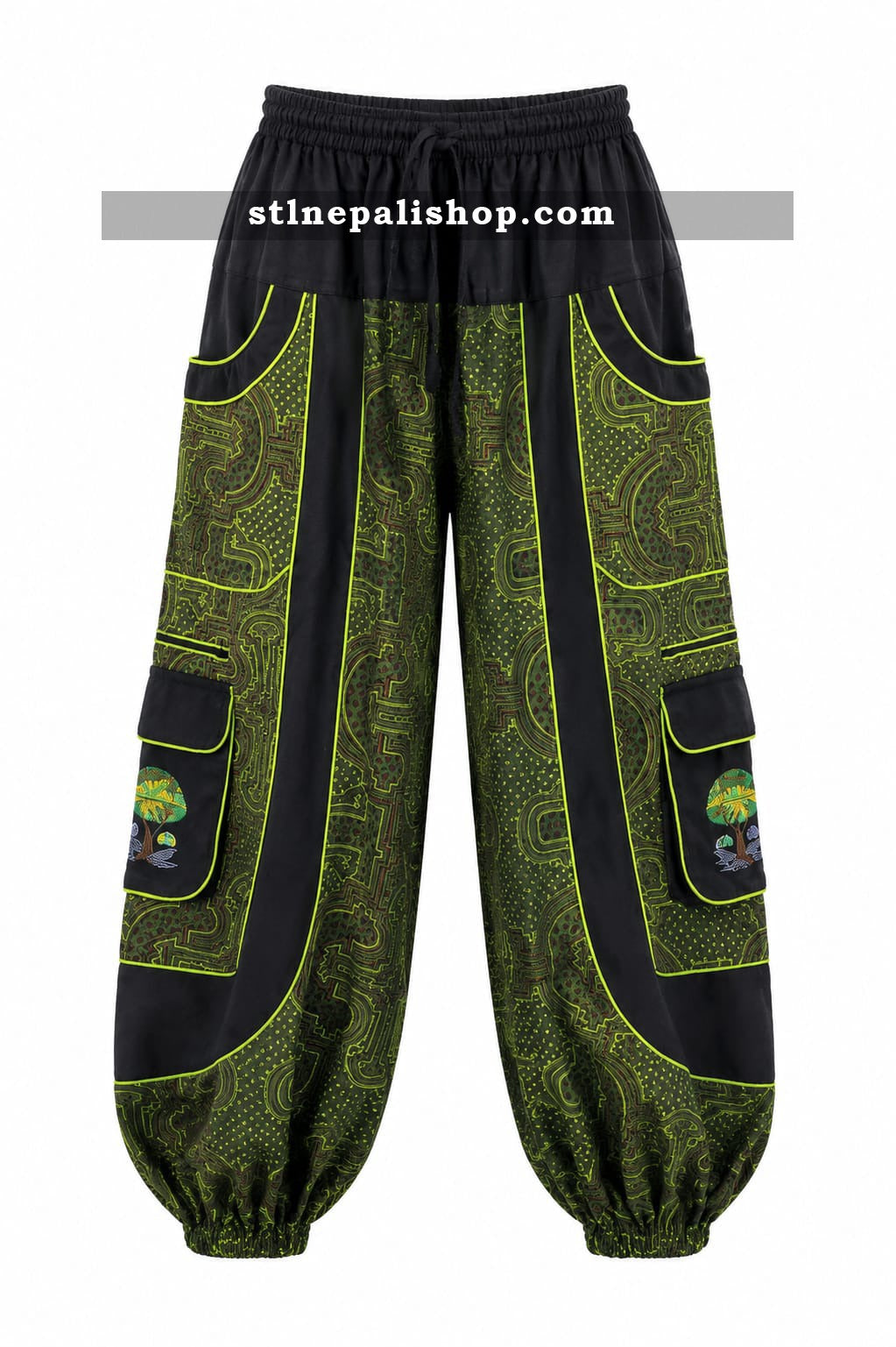 Double Piepin Print Trouser - Stone Washed
