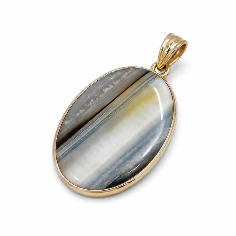Oval Banded Agate Pendant