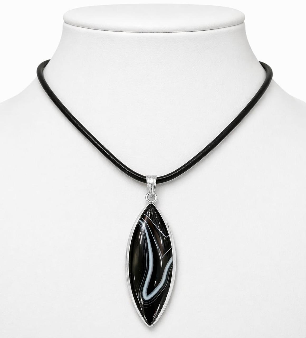 Marquise Black Sardonyx Pendant